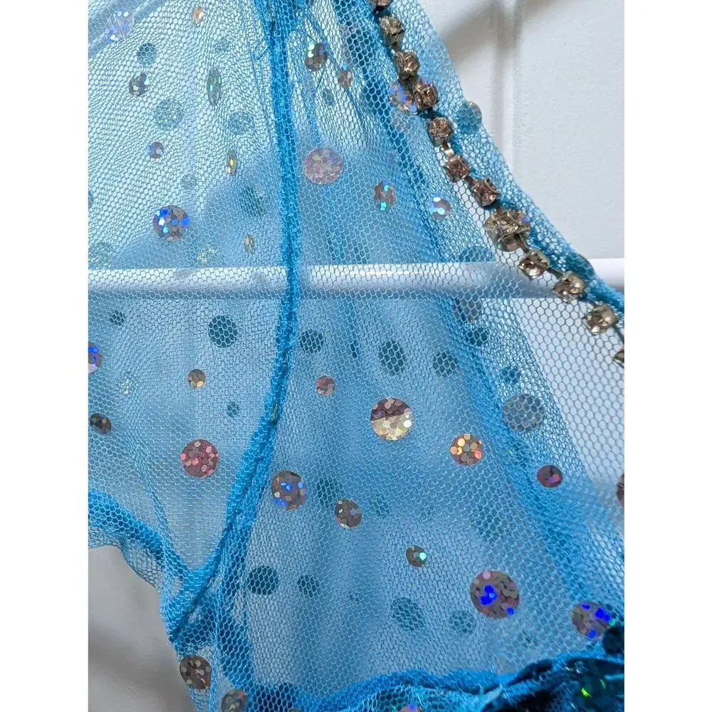 Disney Frozen 2 Elsa Blue Sequin Princess Dress Sz 4 Halloween Costume Cosplay